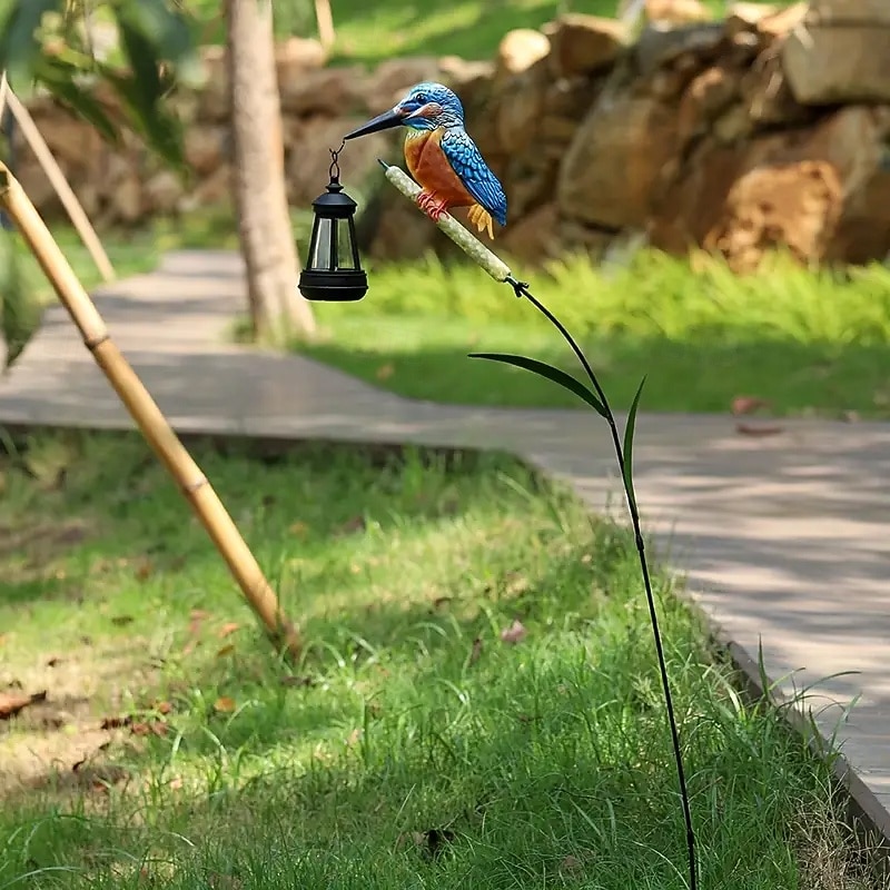 Venkovní solární vodotěsné závěsné světlo s motivem ledňáčka, zářivý vířivý design rákosu, dekorace na zahradu, dvůr, cestu, trávník, farmářský styl, akcentové osvětlení krajiny pro venkovní dekoraci. 2026 - $17.49 –P4