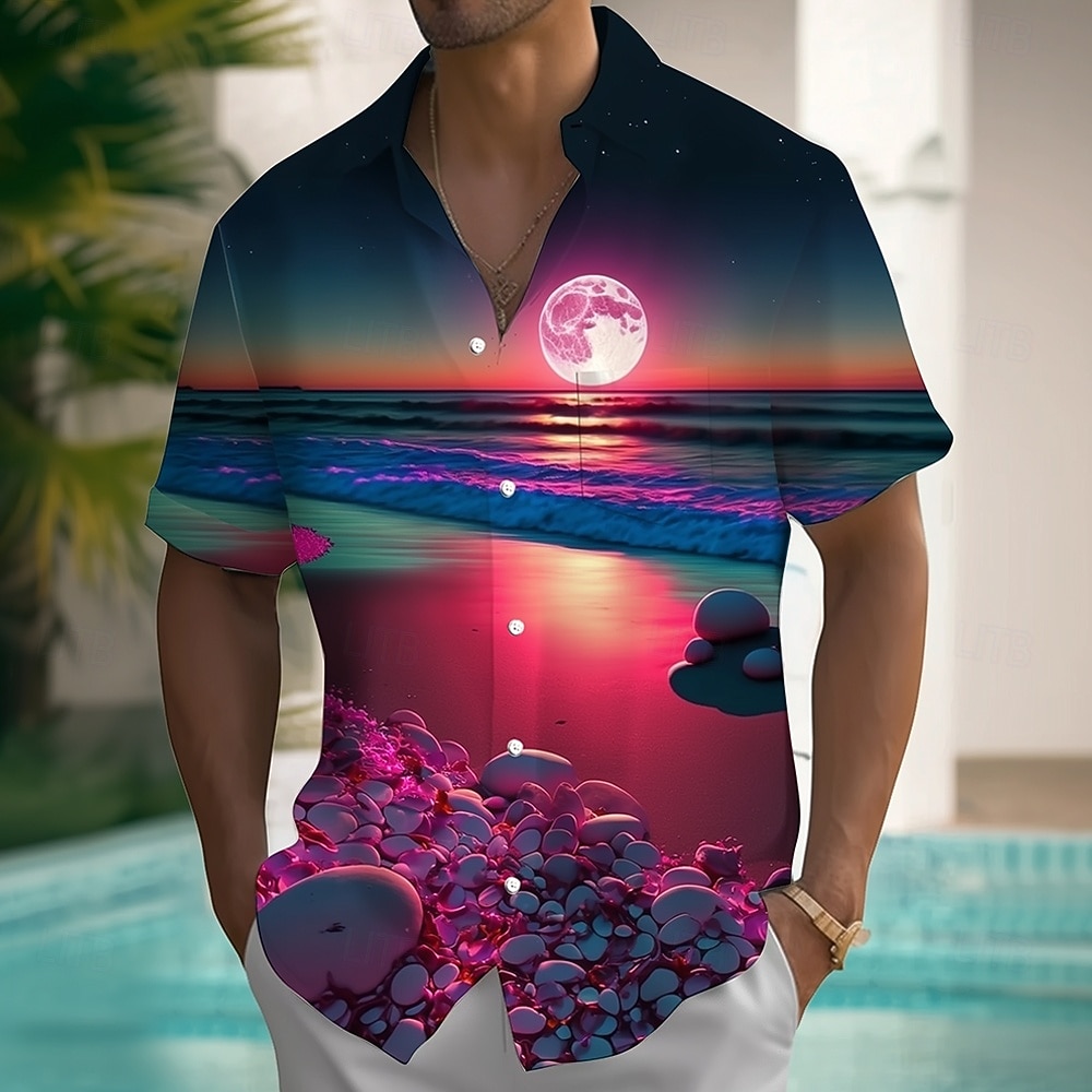 Voor heren Kokosnootboom Natuur & Landschappen Tropische planten Hawaiiaans overhemd Overhemd met knopen Aloha-shirt Korte mouw Hawaii Casual Vakantie Zomer Lente Strijkijzer 3D-afdrukken shirts met 2026 - $25.99 –P2