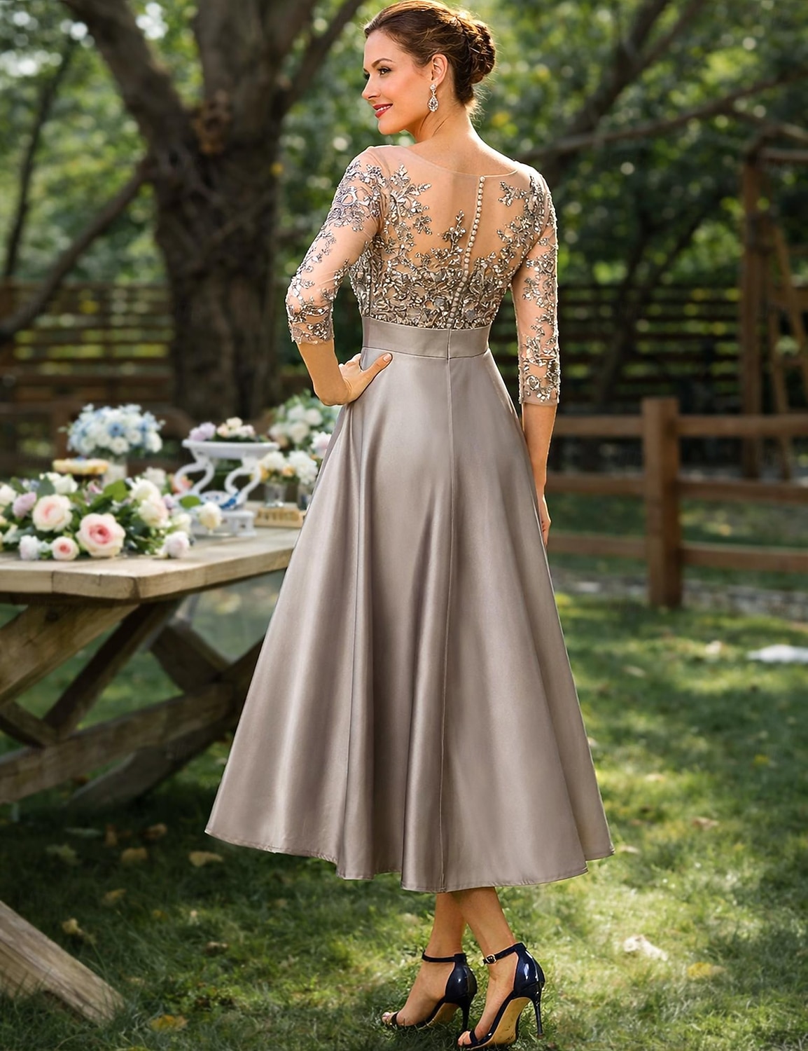 chinese dress ladies Mismatched Brown Mermaid Maxi Long Wedding Guest Bridesmaid Dresses,WG –  Wish Gown main image 1