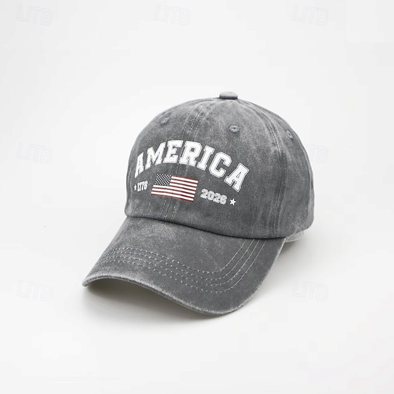 Boné de Baseball Estátua da Liberdade Bandeira americana Sino da Liberdade Retro Vintage Herança Patriótico 1776-2026 para Unisexo Adulto Lavagem com ácido  para Dia da Independência 4 de julho Ao ar de 2026 por $15.49 –P4
