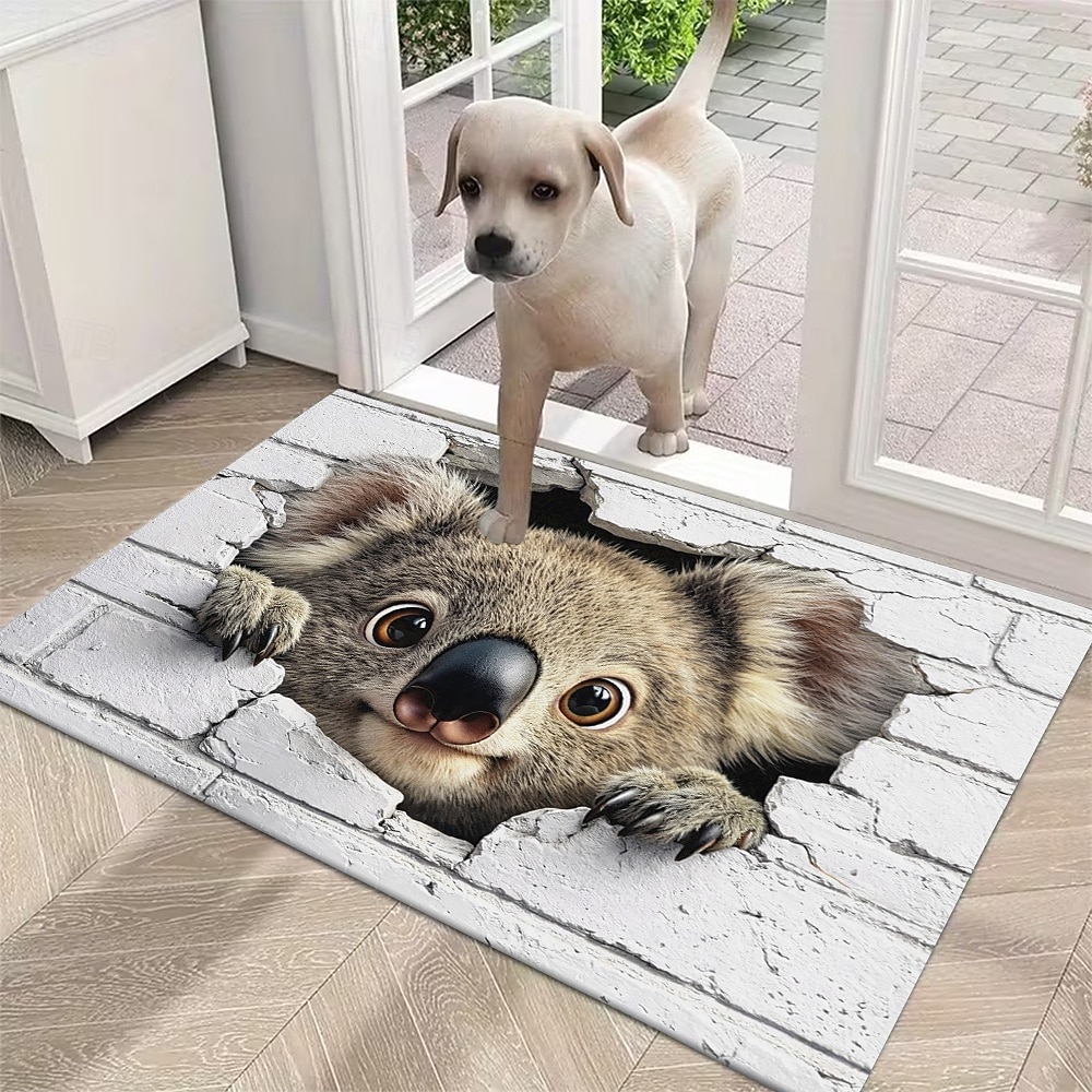 Tapis d'entrée à motif animalier, illusion d'optique 3D, impression 2D à plat. de 2026 ? $9.99 –P4