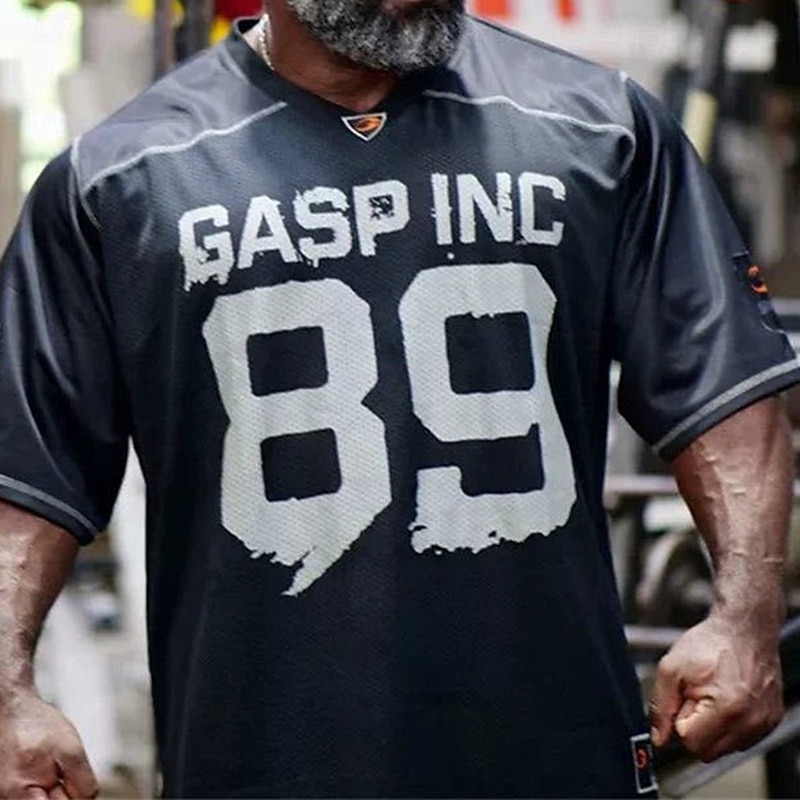 Férfi Szöveg Majica za trčanje Testhetzálló póló Nyár Tavasz Ősz Rövid ujjú Gyors szárítás Tömörítés Nedvességelvezető Edzőterem edzés Aktív képzés Gyakorlat Fekete sportruházat Sportruházat 2026 - $44.99 –P2