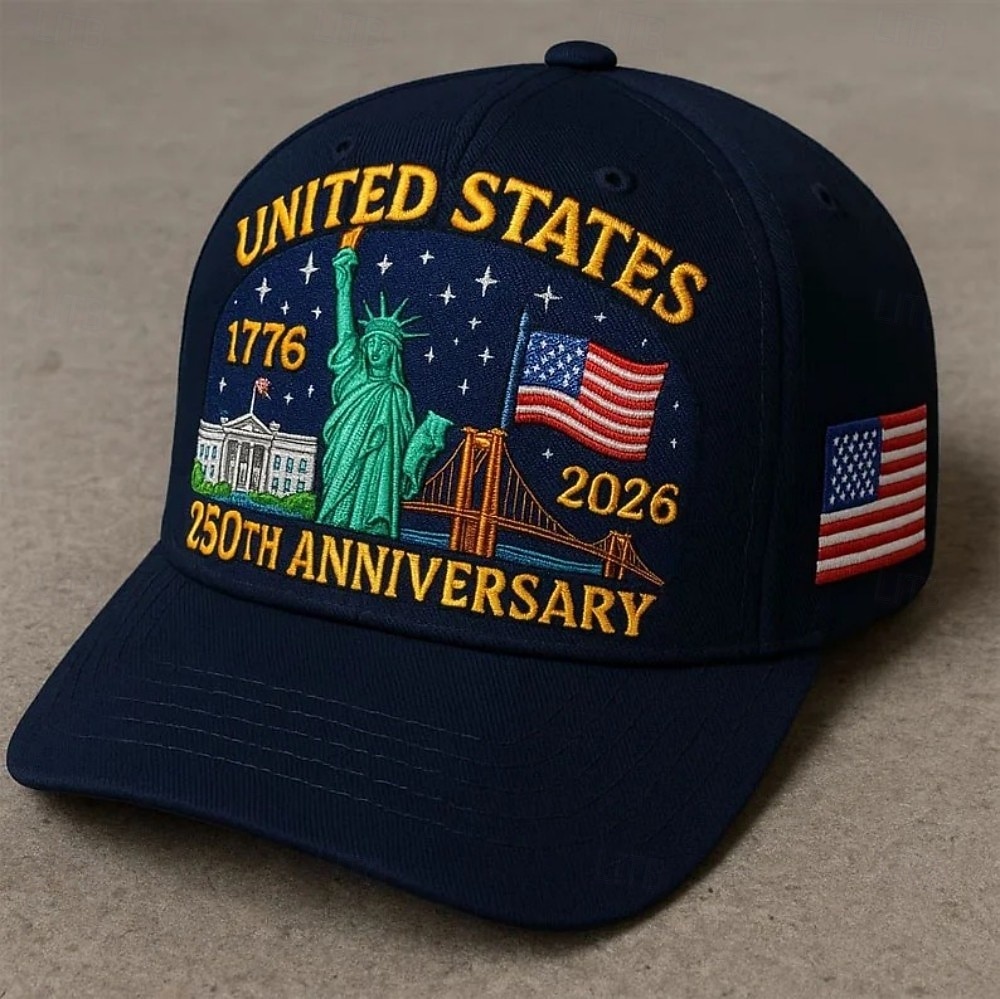 United States 250th Anniversary Hat Embroidered Baseball Cap, Liberty Statue & American Flags, Commemorative Cap for Independence Day 2026 - $21.99 –P1