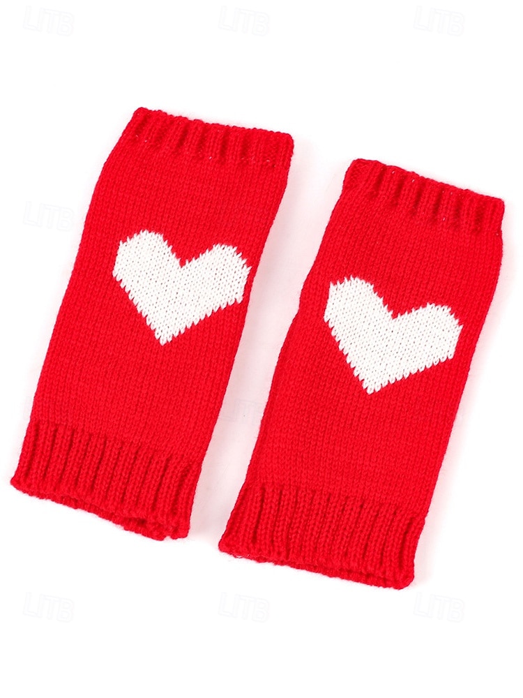 Naisten neulotut kynsikkäät sydänkuviolla, useita värejä, sopivat täydellisesti ystävänpäivään ja syksyn/talven arkikäyttöön 2026 - $9.99 –P6