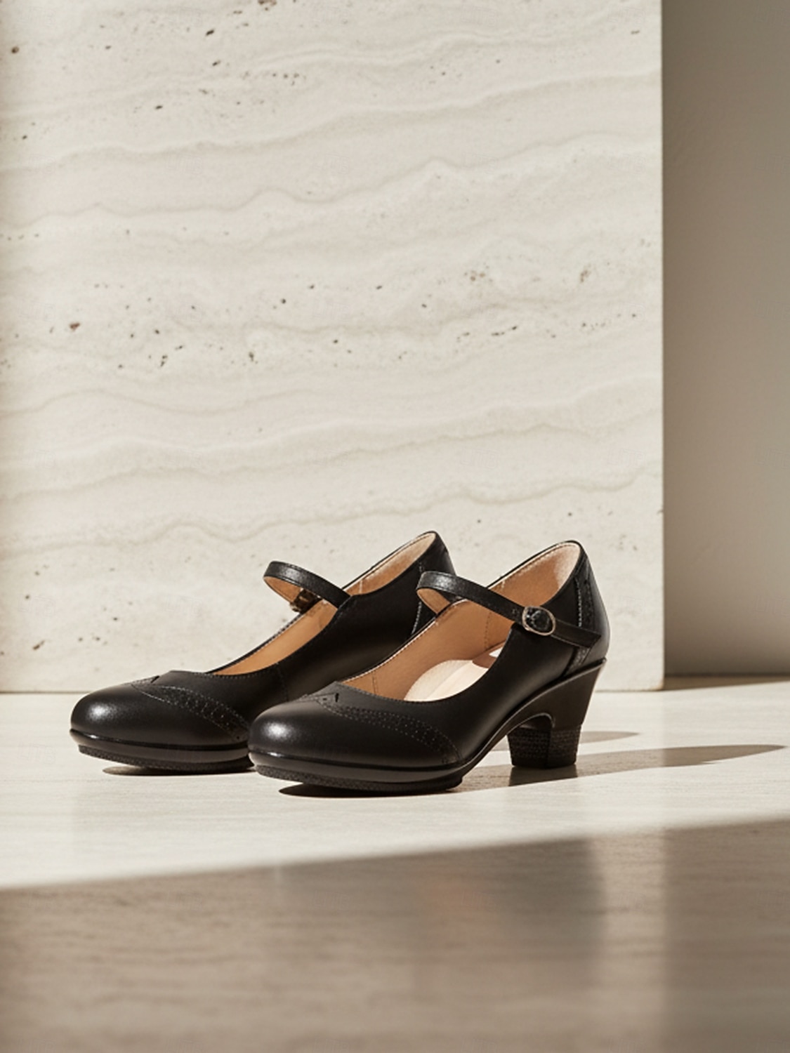 Zapatos Mary Jane plateados metalizados para mujer con tacón medio y correa ajustable: zapatos de oficina cómodos y elegantes para el trabajo y los desplazamientos. 2026 - $59.99 –P6