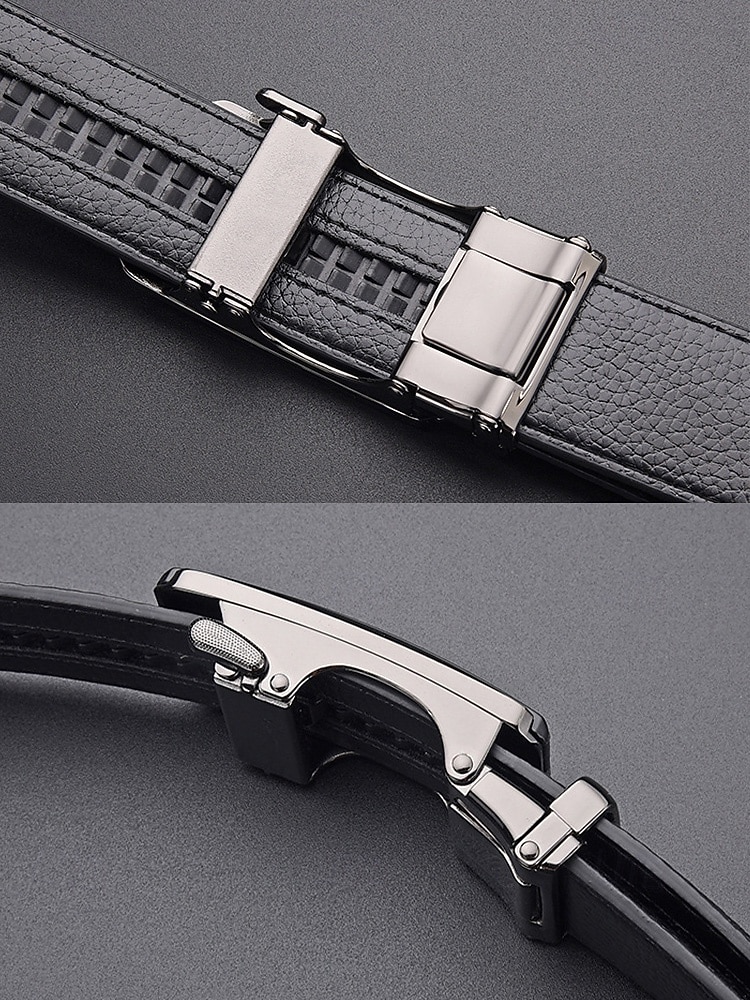 Men's Genuine Leather Automatic Buckle Belt in Black & Coffee, Classic Business Dress Belt for Men, Durable Real Leather, Adjustable Fit, Ideal for Weddings, Business Meetings & Formal Occasions 2026 - $14.99 –P10