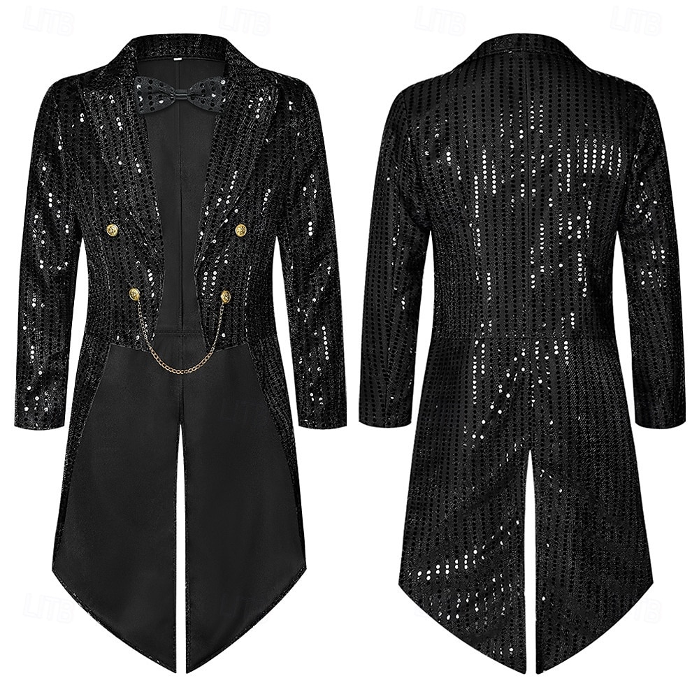St. Patrick 2026 Punk & Gothic Middeleeuws Jas Jack Rok Lange Mouwen Prins Elf Edelman Pailletten Kostuum Voor heren Koninklijk Stoompunk Halloween Carnaval Maskerade Evenement / Feest Maskerade 2026 - $75.99 –P2