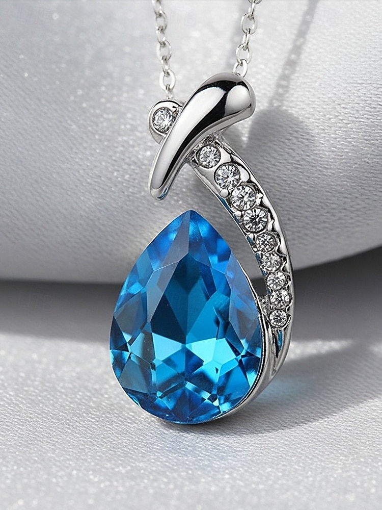 Женский ювелирный набор из сплава и циркона – элегантное колье и серьги в форме капли, доступны в нескольких цветах, идеально подходят для свадеб и вечерних мероприятий. 2026 - $9.99 –P5