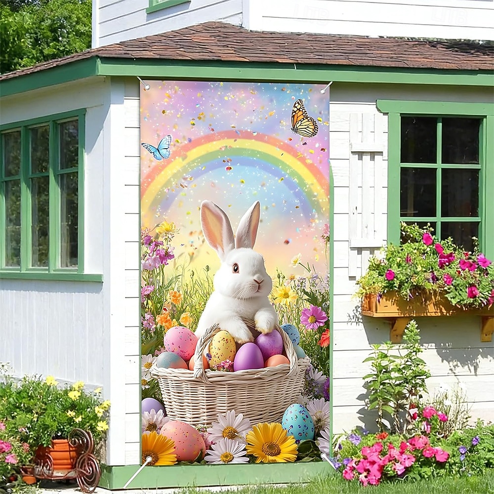 Pâques Affiches Couverture de porte Bannières extérieures Rabbit Œuf Mignon 3D Soirée Dortoir Chambre d'adolescents Résidence universitaire Chambre d'amis pour hommes dans une fraternit de 2026 ? $17.99 –P9