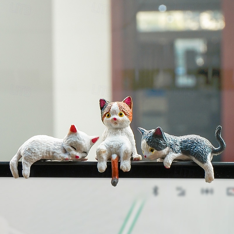 10 mini statuette da scrivania a forma di gatto, simpatici compagni di gatti dei cartoni animati, mini accessori per interni auto a forma di gatto, decorazioni per cruscotto auto, divertenti del 2026 a $16.99 –P11