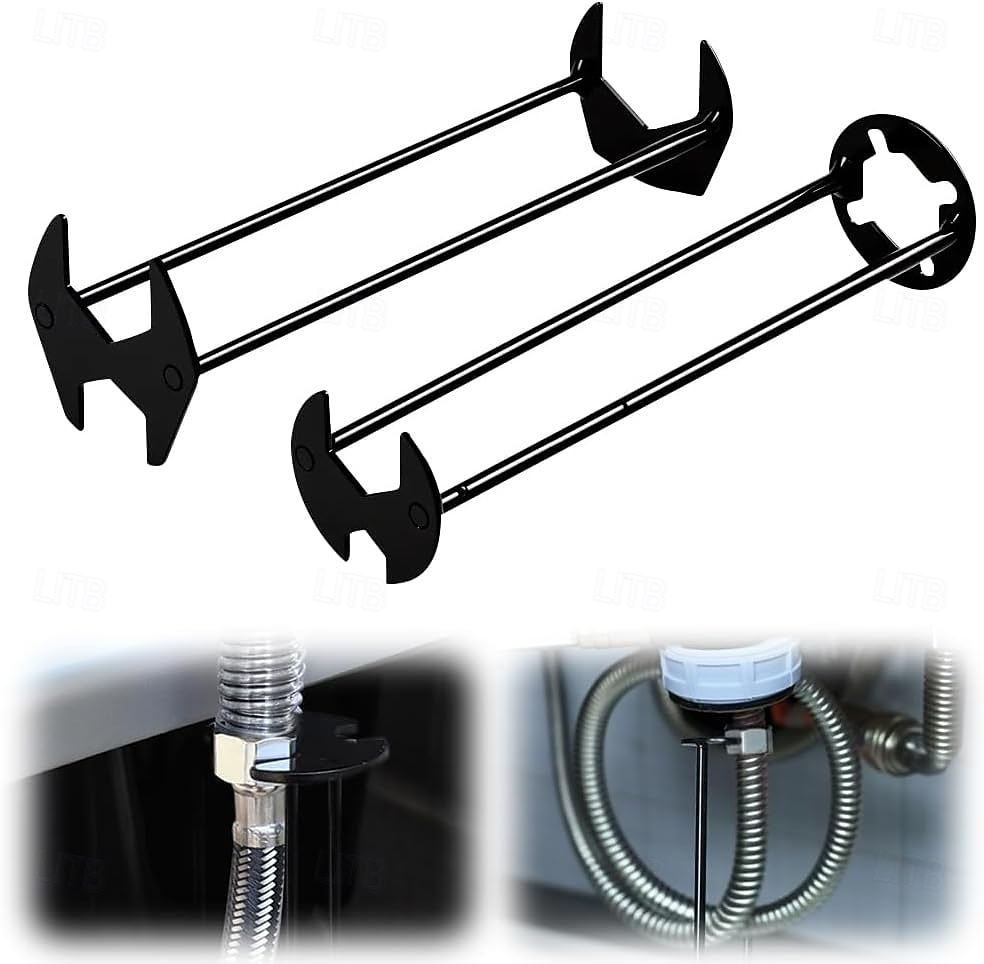 2 Pcs Multifunctional Sink Wrench, Sink Wrench Faucet Tool Plumbing Tool, Under Basin Sink Faucet Wrench Tight Spaces for Kitchen and Bathroom 2026 - AU $23.39 –P1