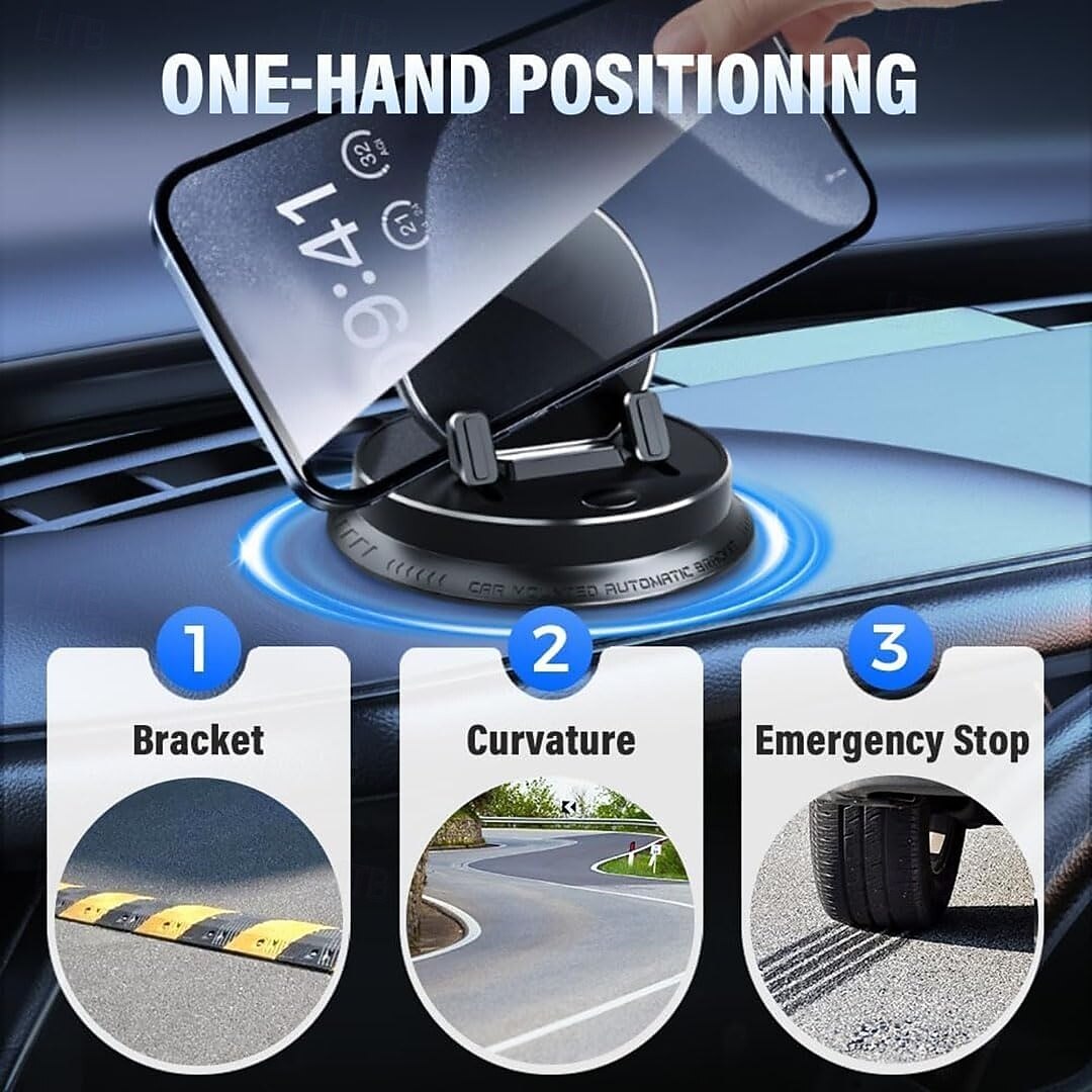 2026年 滑り止めベース、ダッシュボードマウント、見やすい回転式デザイン、すべての車両に対応、PC素材、ナビゲーションサポート、ダッシュボードマウントを備えた多機能車載電話ホルダー  コレクション – $30.99 –P2
