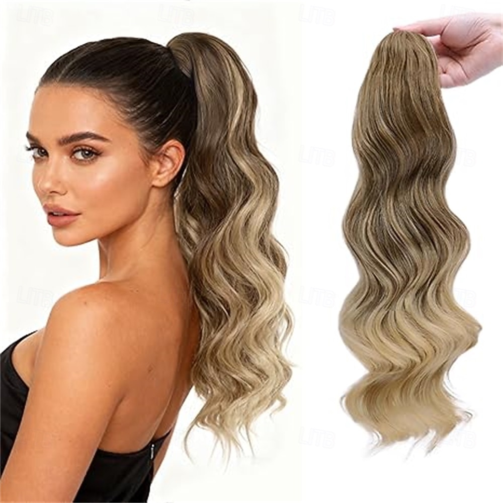 Extension queue de cheval à pince, 50 cm (20 pouces), noire, bouclée et ondulée, avec pince, pour femme. Cheveux synthétiques souples et naturels, parfaits pour un usage quotidien. de 2026 ? $14.99 –P5