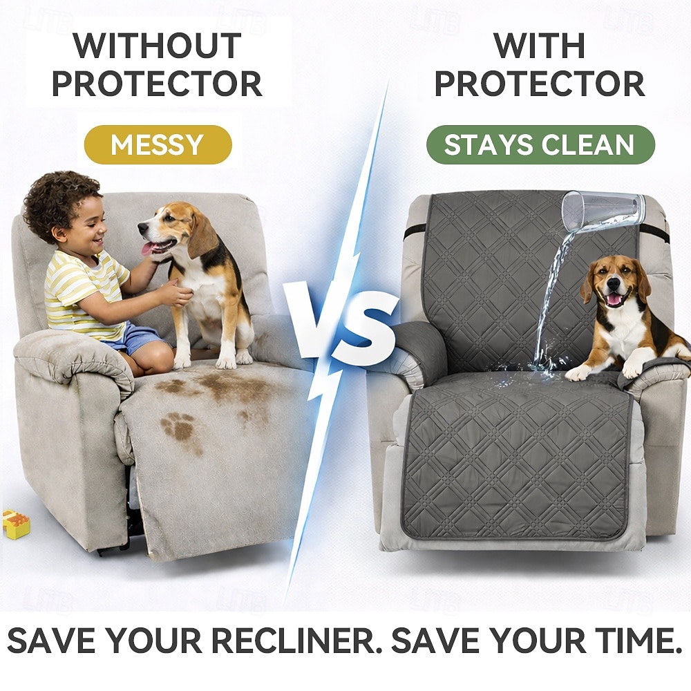 100 % vanntett sofatrekk lenestoltrekk lenestoltrekk sklisikkert hundestoltrekk møbelbeskytter vaskbart trekk med lomme elastiske stropper for kjæledyr hunder (mørk grå, 23,6") 2026 - $32.99 –P4