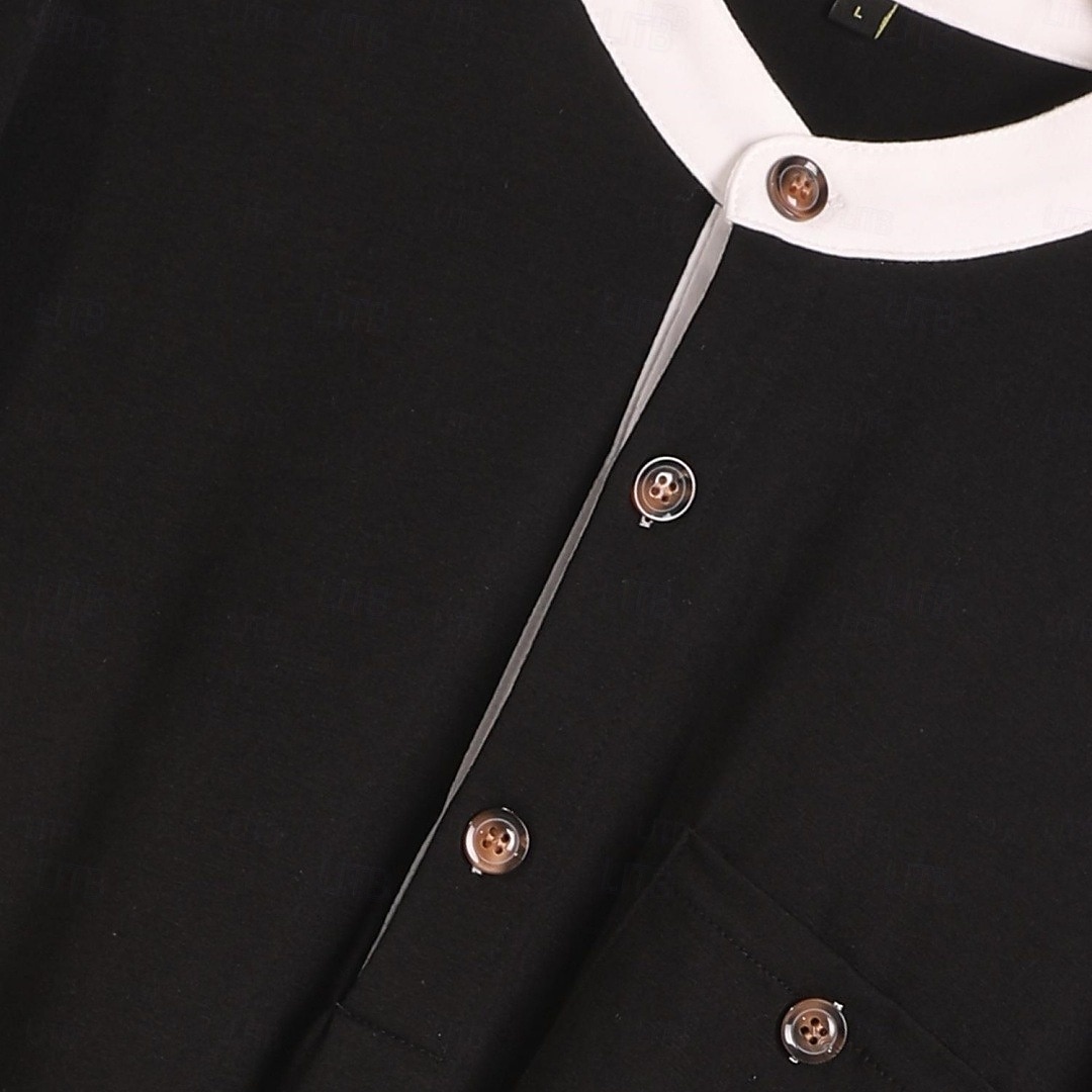 Per uomo Maglia Henley Maglietta Manica Corta Henley Estate Blocco di colori Moda Designer Casual Tasca Bottoni Casuale Quotidiano All'aperto Blu Nero Marrone Maglietta Top per Uomo del 2026 a $22.99 –P6