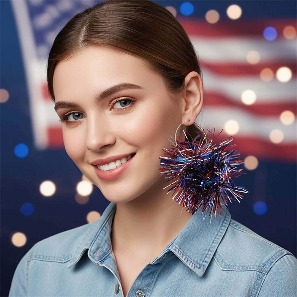 250th Anniversary USA Earrings Cosplay Adults' Women's Independence Day / the Fourth of July 4th of July Party Performance Dress Up 2026 - $10.99 –P1
