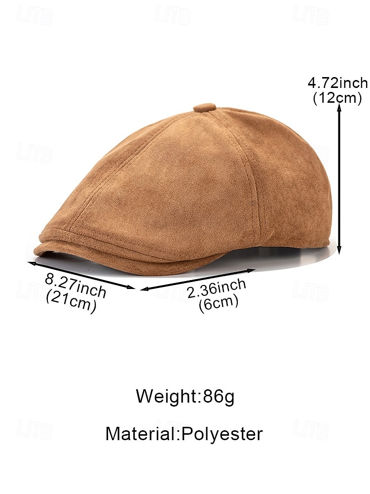Heren suède platte pet in diverse kleuren, klassieke newsboy-pet, comfortabel en stijlvol, perfect voor casual en semi-formele gelegenheden. 2026 - $11.99 –P13
