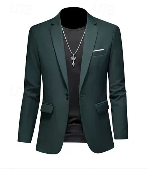 Bărbați Jachetă blazer Casual Zilnic În aer liber Elegant Modă Primăvară Toate Sezoanele POLY Culoare solidă minimalist Casul / Zilnic Un singur rând, un nasture Blazer Roz Deschis Kaki Deschis Negru 2026 - ₪185 –P7