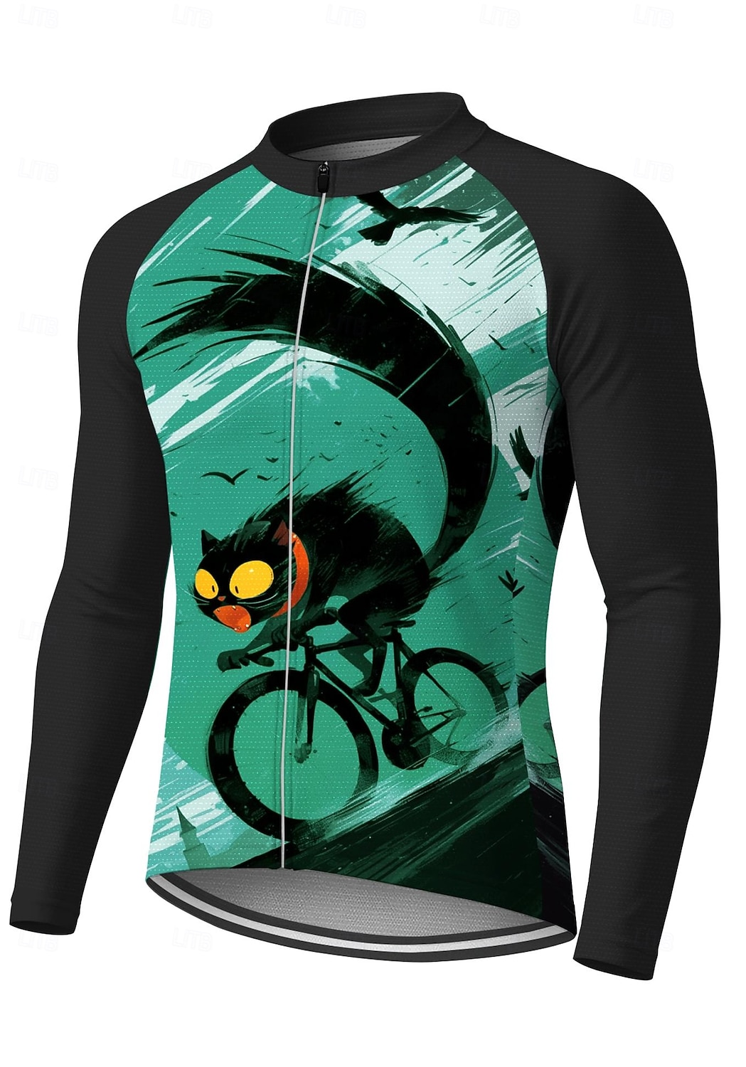 Homens Camisa para Ciclismo Jersey em declive Gato Personagem Cor de contraste Manga Longa Moto Camiseta Camisa / Roupas Para Esporte Roupas de Compressão com 3 bolsos traseiros Ciclismo de Montanha de 2026 por $32.99 –P11