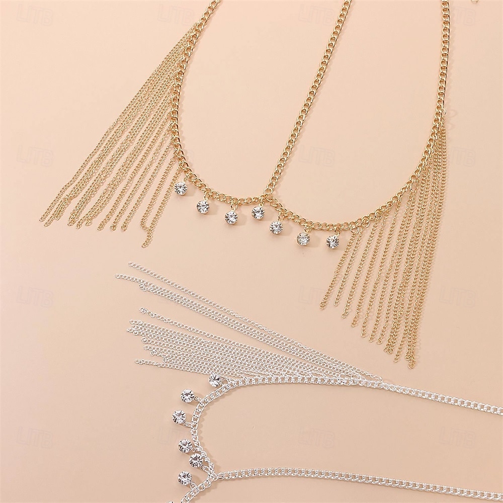 Accessori Samba Catena di fronte a frange con strass Cerchietto Costumi per performance del 2026 a $6.99 –P2
