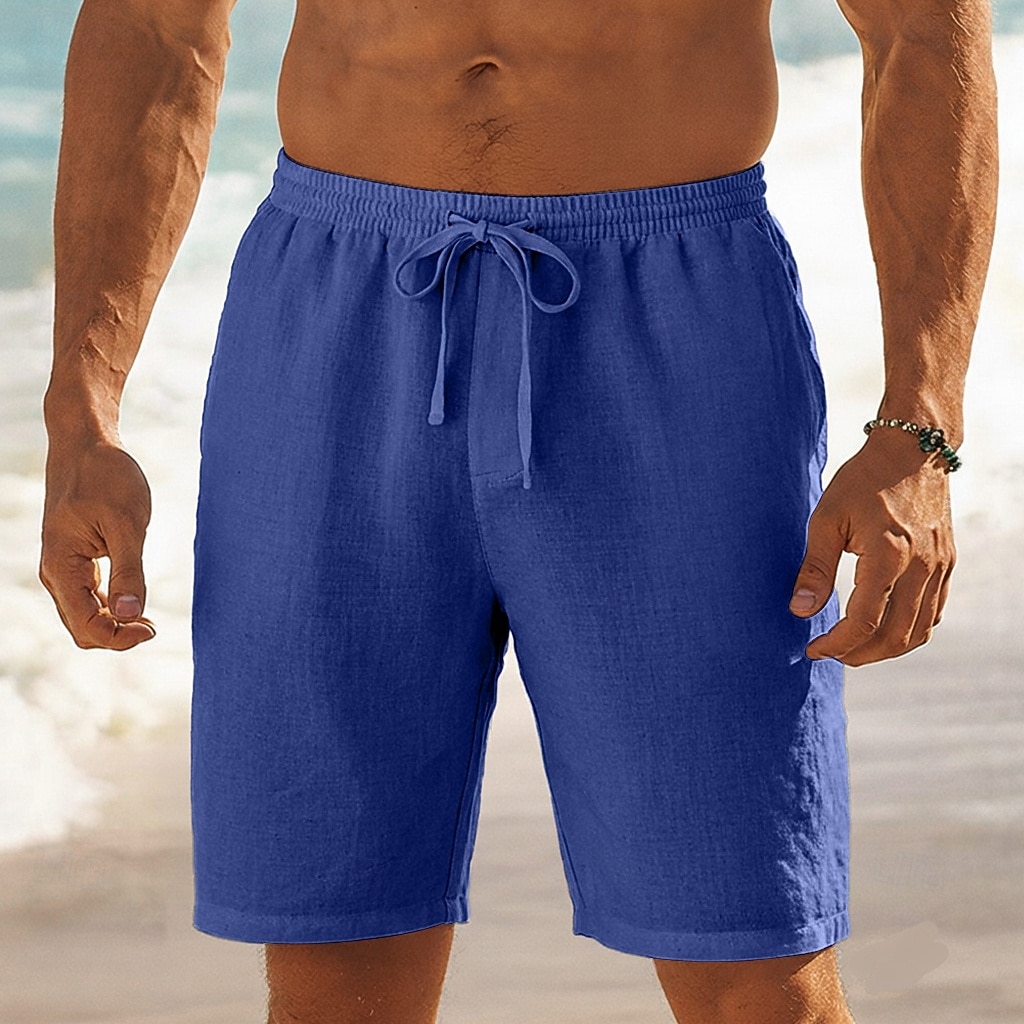 Men's Shorts Summer Shorts Beach Shorts Baggy Shorts Drawstring Elastic Waist Straight Leg Plain Comfort Breathable Short Casual Daily Outdoor Classic Style Retro Vintage Black White Inelastic 2026 - $18.99 –P8