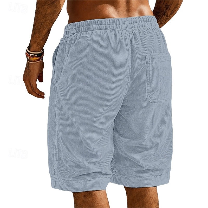 Per uomo Shorts Pantaloncini casual Pantaloncini di velluto a coste Pantaloncini strutturati Tasca Elastico in vita Tinta unica Semplice Comodità Traspirante Lunghezza al ginocchio Casuale All'aperto del 2026 a $9.49 –P3