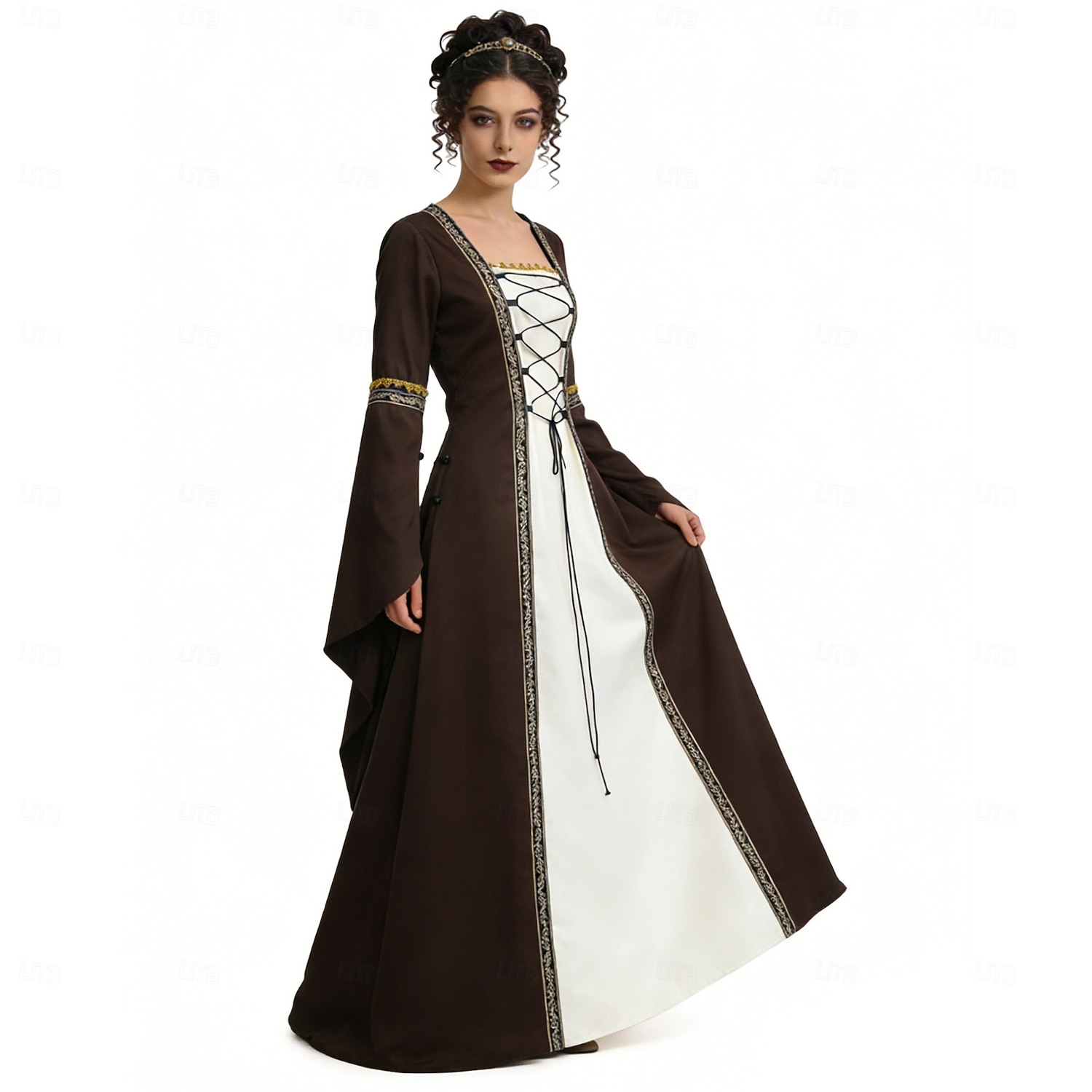 Středověké Renesanční Šaty Pláštěnka Dámské šaty Čerodějnice Šlechtic Královský oděv Maškarní kostým Dámské Keltské Fantazie předvečer Všech svatých Karneval Výkon LARP Ren Faire Dospělé Šaty 2026 - $63.99 –P5