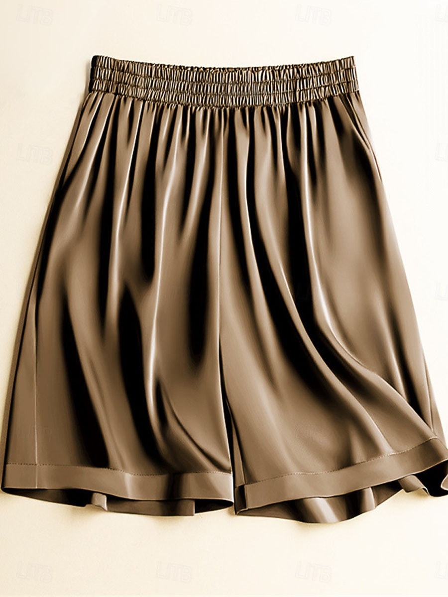 בגדי ריקוד נשים מכנסי ברמודה חוצפני צ'ינו שורטים אלגנטית חופשה וינטאג' באורך מלא מותניים גבוהים צבע אחיד טלאים חגורה גמישה נוח נושם קשיח יומי בָּחוּץ חופשה שחור נייבי כהה קפה אפור קיץ אביב 2026 - $36.99 –P1