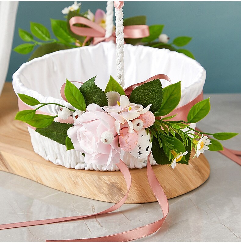 2-pakke påske fruktkurver vårutflukt håndholdt blomsterkurv vestlig stil bryllup blomsterdreng sprer blomsterkurv veving bryllup godteriblomstkurv 2026 - $31.99 –P2