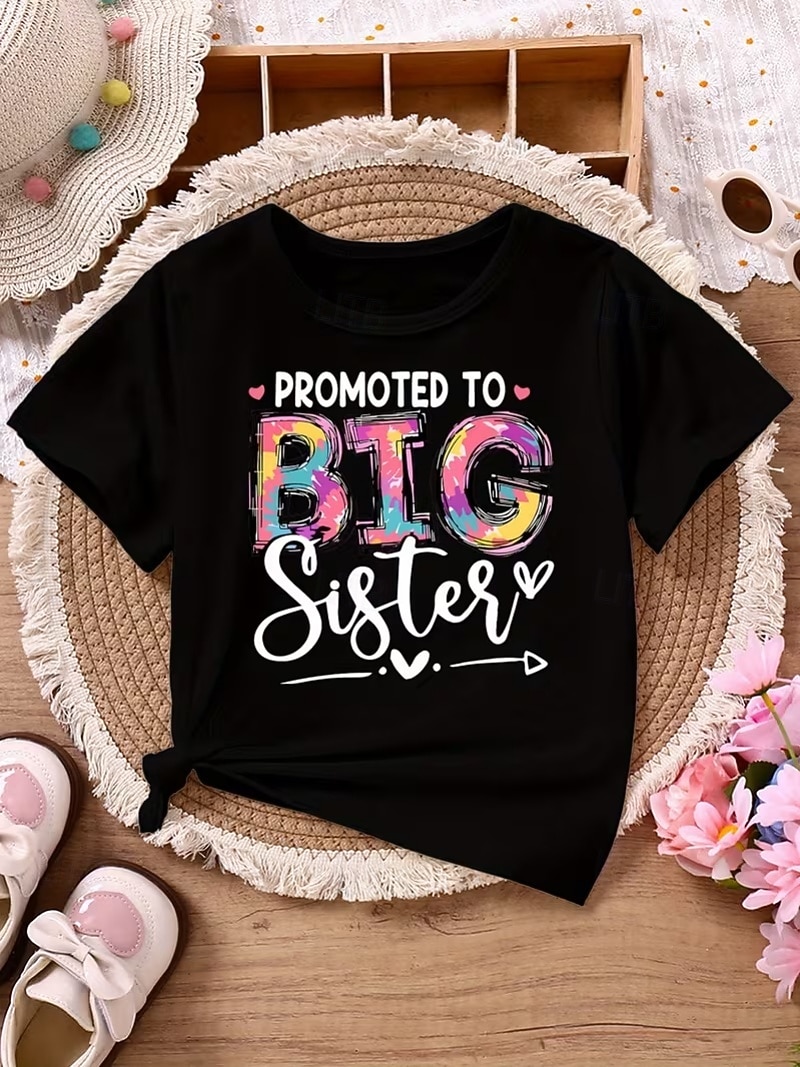 Girls' 3D Graphic Letter T shirt Tee Short Sleeve 3D Print Summer Spring Sports Fashion Streetwear Kids 4-12 Years Crew Neck Casual Daily Outdoor Regular Fit 2026 - $16.99 –P5