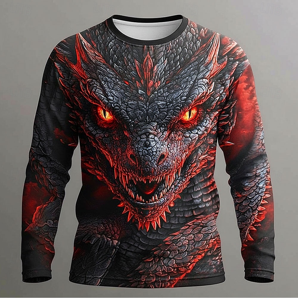 Per uomo Animale Divertente Maglietta Manica Lunga maglietta Stampa 3D Girocollo Camicia Moda Essenziale Casuale Quotidiano Streetwear Blu Giallo Rosso Estate Primavera Abbigliamento S M L XL XXL XXXL del 2026 a $10.99 –P1