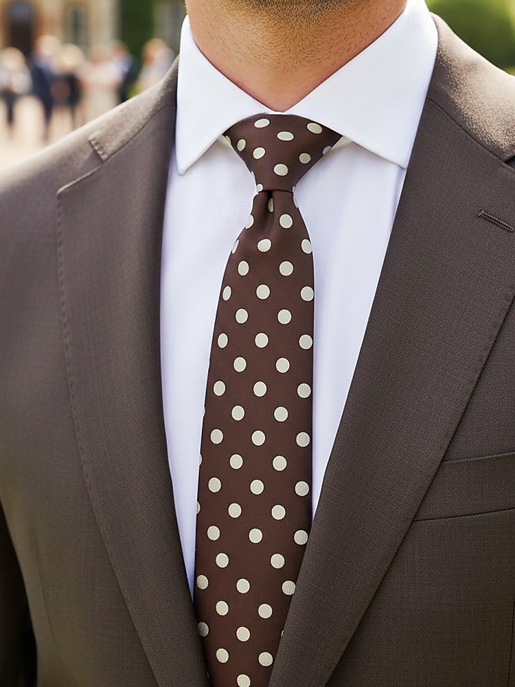 Men's Polyester Polka Dot Necktie, Multi-Color Classic Dot Pattern Tie, Elegant Slim Style for Groomsmen, Weddings, Formal Dinners, Banquets & Business Events 2026 - $11.99 –P4