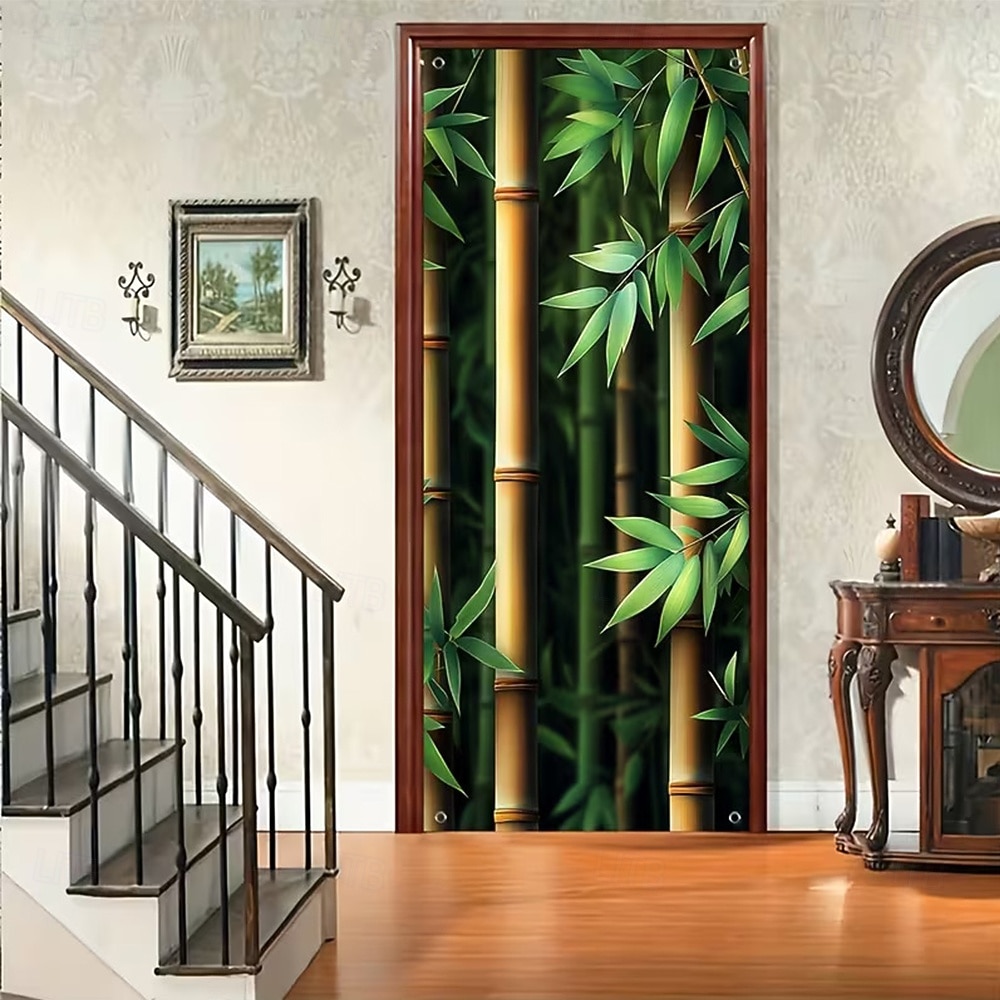 Realistic 3D Green Bamboo Doorway Curtain Japanese Zen Style Hanging Banner Privacy Screen for Home Office Studio Decor 2026 - $17.99 –P1