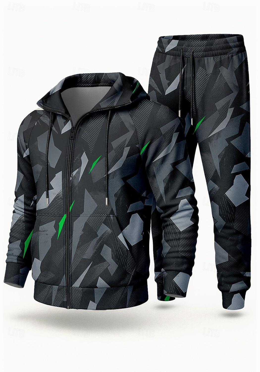 Муж. Толстовка Спортивный костюм Комплект спортивной одежды Кулиска Застегнуться Геометрия Наборы одежды Осень Зима Тёмно-синий Темно-серый Назначение На открытом воздухе Путешествия Легкость Мода 2026 - $47.99 –P5