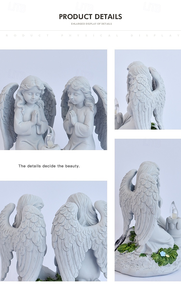 1 Pc Outdoor Solar Waterproof Praying Angel Resin Figurine Light, Garden Yard Pathway Lawn Decor, Religious Angel Statue, Farm Landscape Lighting, Outdoor Decorative Accent Ligh 2026 - $39.99 –P2