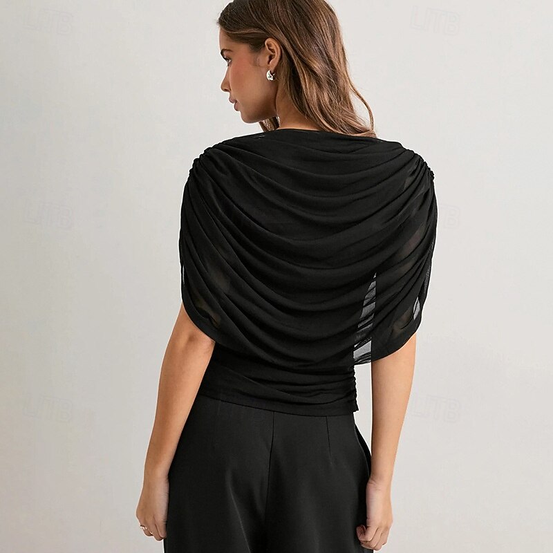 Dame T skjorte Rynket Lapper Grafisk عادي Stilfull Varmt Sexy Ermeløs Ermeløs Cowl-hals Vanlige topper Daglig Ut på byen Helg Svart Hvit Brun Vår Høst Vinter 2026 - $22.99 –P2