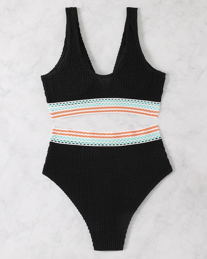 Women's Regular Surfing Tankinis & Bikinis Bathing Top 2 Pieces Geometric Open Back UV Protection Elastic Sleeveless Swimwear Surfing Diving Swimming Summer 2026 - $18.99 –P17