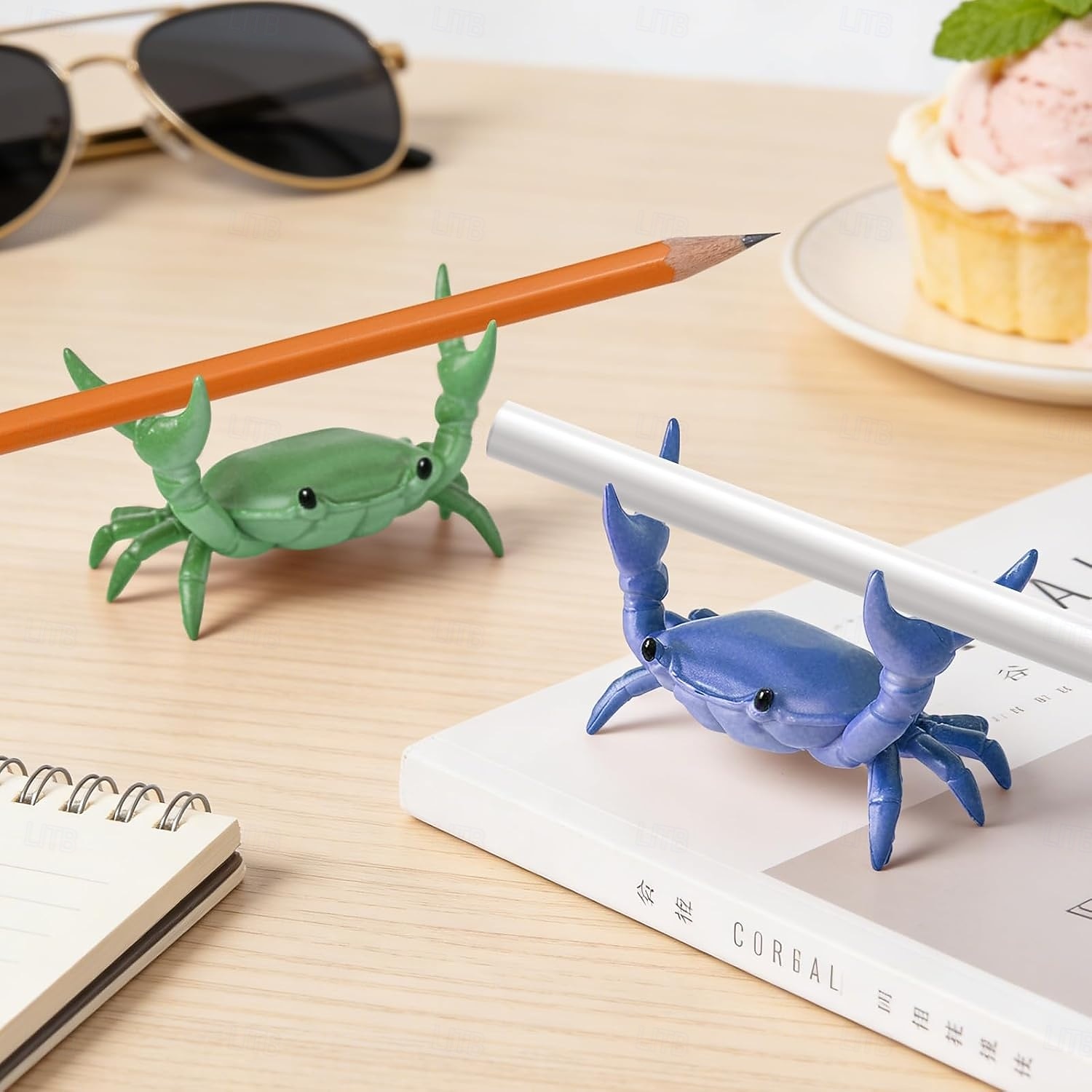 4PCS Desk Crab Pen Holder,Creative Crab Pen Holder,New Cute Crab-Shaped Pen Holders,Weightlifting Crabs Penholder Bracket Storage,Funny Desk Decor for Office Desks,Shop Windows,Home 2026 - $21.99 –P6