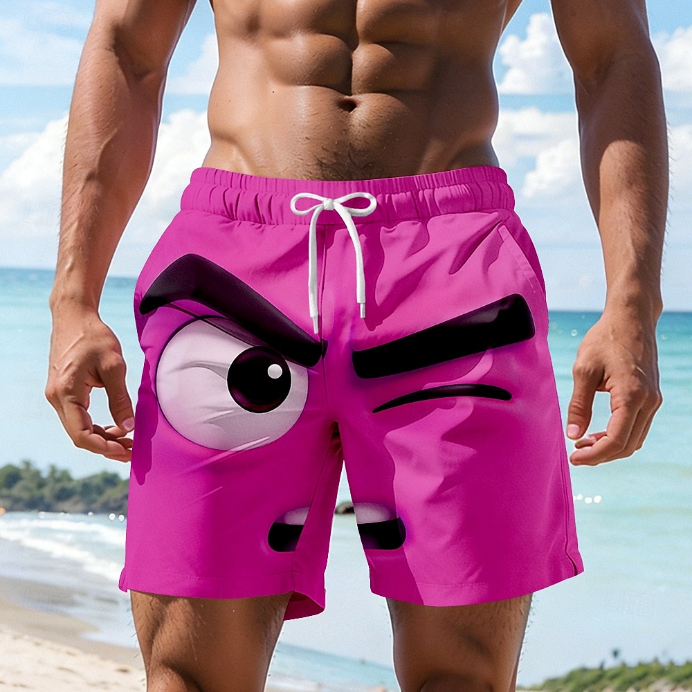 Per uomo Illusione ottica Fantasia "Cartone 3D" Faccia Sorridente Costumi da bagno Pantaloncini da mare Pantaloncini da Surf Misura del girovita medio Divertente Camicia hawaiana Vacanza al Mare del 2026 a $20.99 –P2