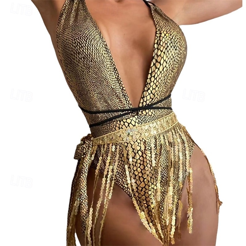 Боди с глубоким V-образным вырезом и пайетками от Samba Dancewear 2026 - $18.99 –P3