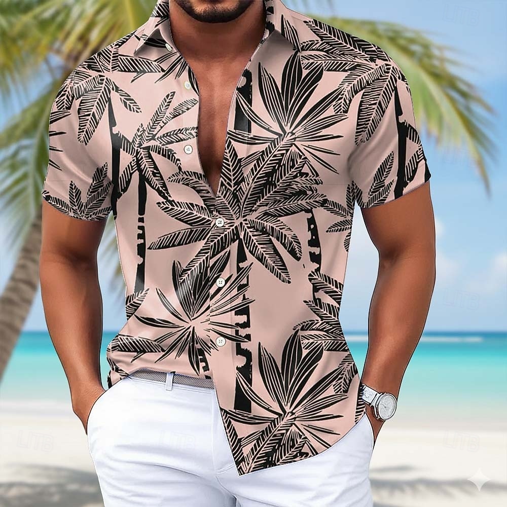 Per uomo Albero di Cocco Piante Tropicali Camicia in raso Camicie hawaiane Camicia Aloha Manica Corta Hawaiano Quotidiano Vacanza Estate Primavera Collo ripiegato Camicie con Colletto Stampa 3D del 2026 a $25.99 –P3