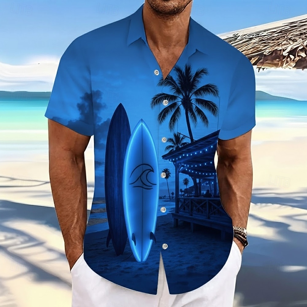 Hombre Árbol de coco Plantas tropicales Tablas de Surf camisa hawaiana Abotonar la camisa Manga Corta Hawaiano Casual Vacaciones Verano Primavera Cuello Vuelto Impresión 3D camisas con cuello Un 2026 - $25.99 –P4