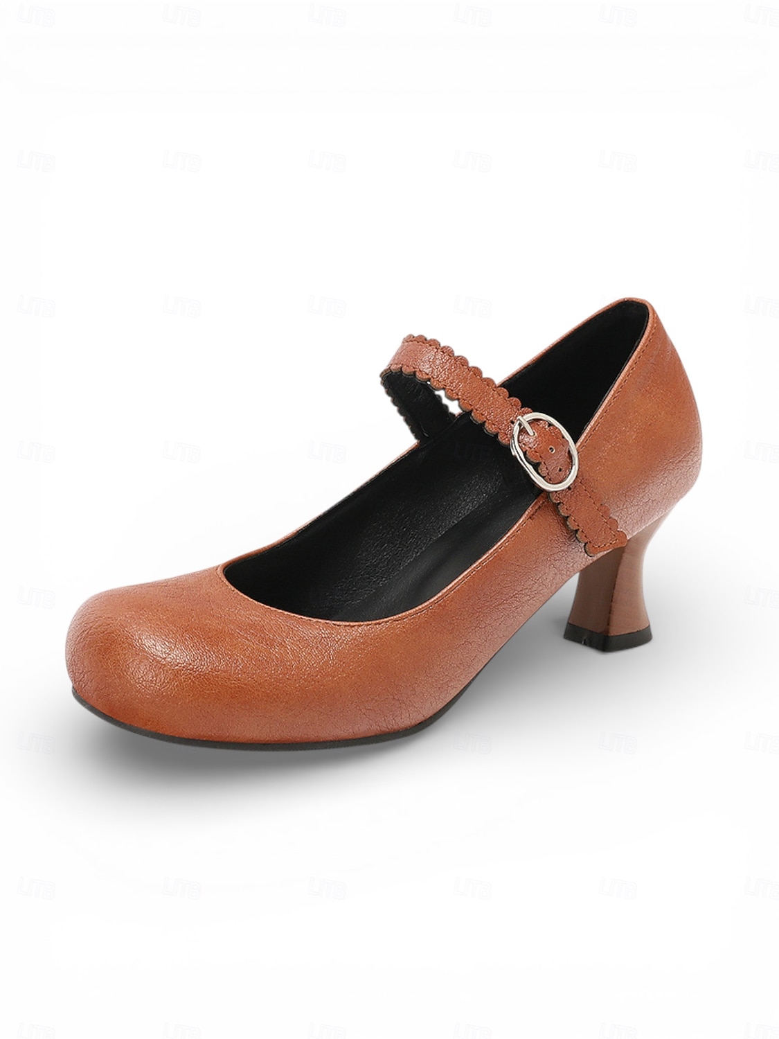 Women's White Mary Jane Wedding Shoes - Elegant Retro Mid-Heel Pumps with Scalloped Straps & Comfortable Block Heel for Mother of the Bride, Indoor Church Ceremonies & Formal Receptions 2026 - $54.99 –P4
