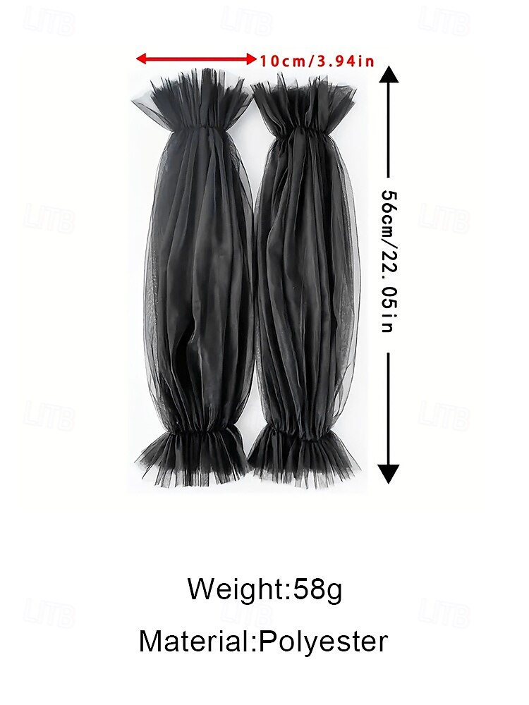 Женские перчатки с пышными рукавами из тюля – черно-белые, из мягкого и элегантного сетчатого материала, идеально подходят для свадеб, вечеринок и вечерних мероприятий. 2026 - $11.99 –P12