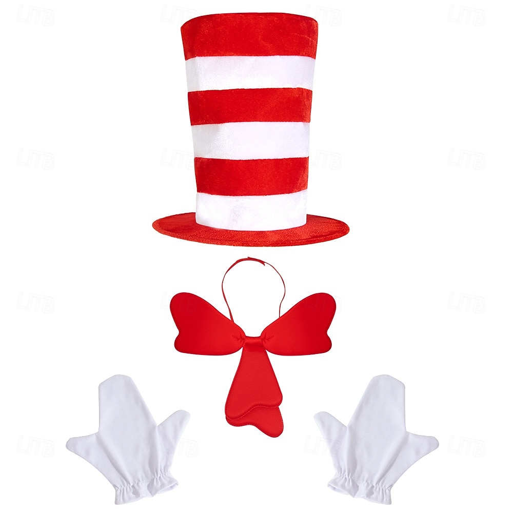 Cat Gloves Hat More Accessories Classic Storybook Character Storybook Characters Cosplay for Unisex Adults' Halloween Carnival Book Week Performance Educational Dress Up 2026 - $22.99 –P9