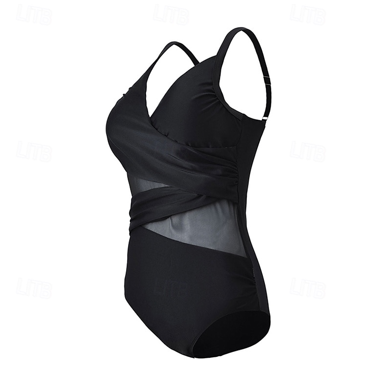 Women's Bathing Suit Swimsuits One Pieces Solid Colored Mesh UV Protection Elastic Sleeveless Swimwear Swimsuit Surfing Diving Swimming Summer 2026 - $26.99 –P6