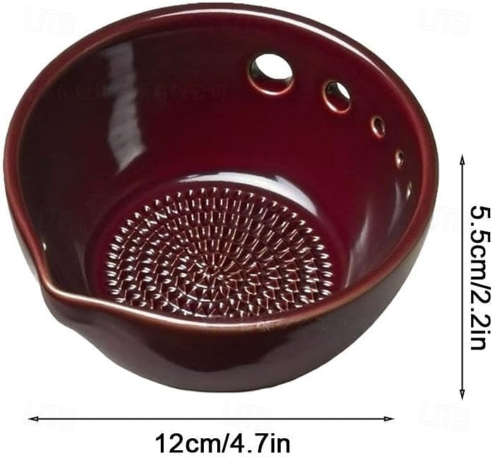 Handmade Garlic Grater Herb Bowl, 2 in 1 Pottery Herb Stripper Bowl with 5 Holes, Multi-Functional Herbs Stripping Bowls with Built-in Garlic Grater for Home Kitchen Preparation 2026 - $13.99 –P7