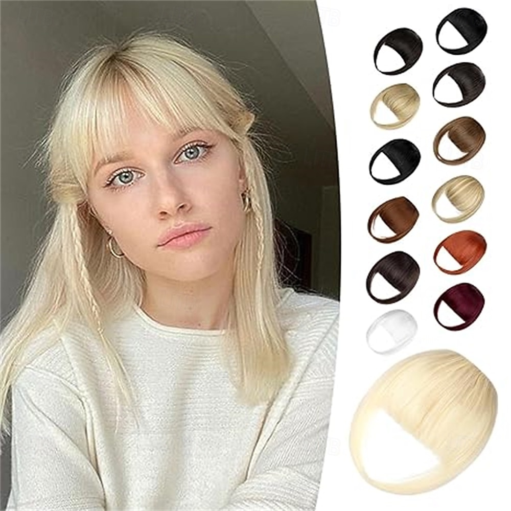 klipsiomainen otsatukka, luonnollinen feikkiotsatukka, mustanruskea ranskalainen otsatukka, otsatukka ohimoilla, naisten hiuslisäkkeet klipsiomainen otsatukka, hiustenpidennykset, kaareva otsatukka 2026 - $10.99 –P5