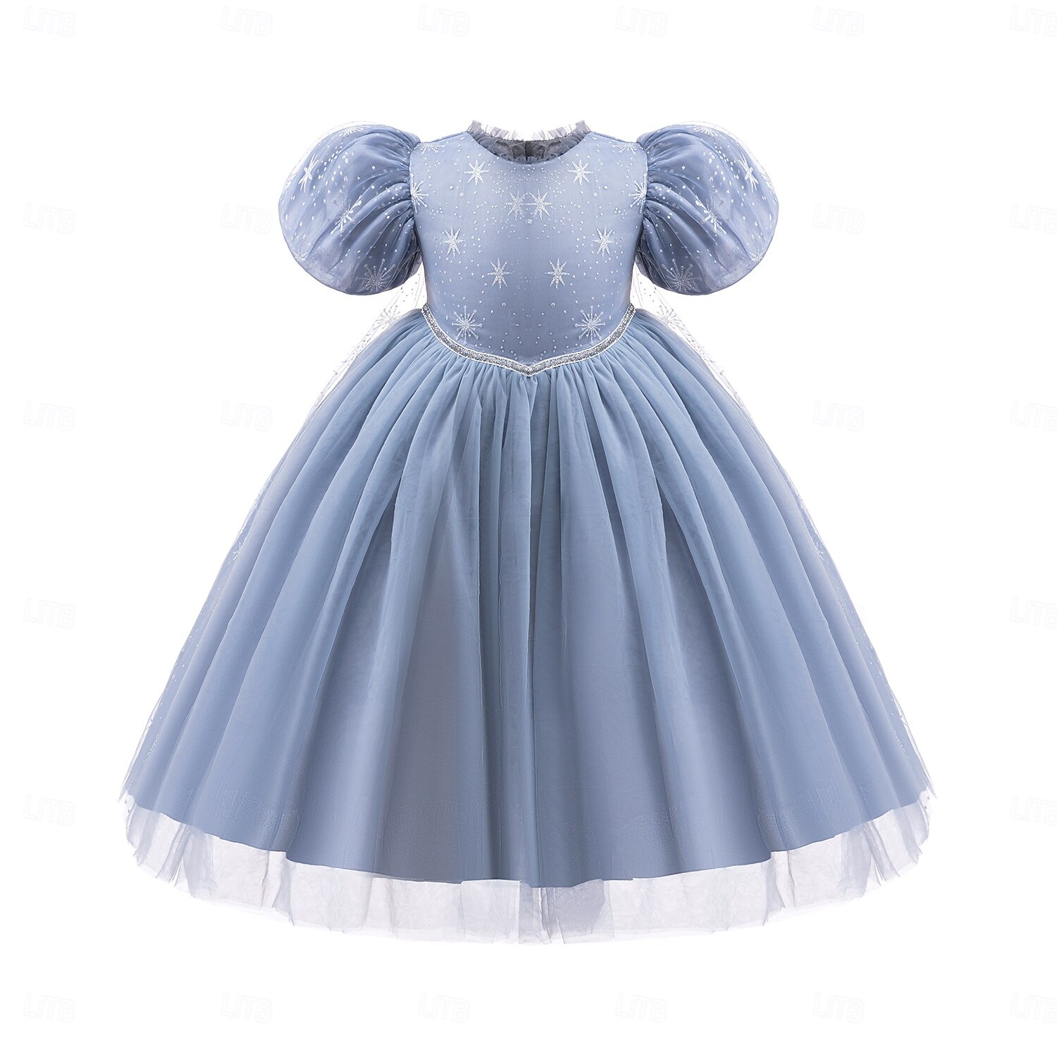 Buchwoche 2026, Mädchenkleid, einfarbig, Kurzarm, lässig, festlich, modisch, süß, Polyester, Sommer, ab 4 Jahren, hellgrau 2026 - $58.99 –P1