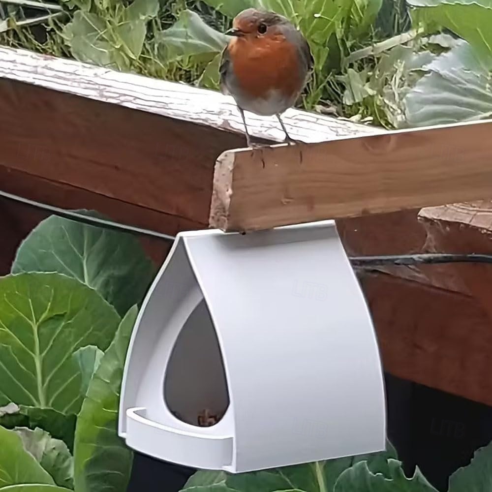 Κρεμαστή ταΐστρα πουλιών για κήπο με στέγη, πλαστική κρεμαστή ταΐστρα πουλιών, διακοσμητικός σταθμός ανοιχτού σχεδιασμού, ταΐστρες πουλιών για εξωτερικούς χώρους, ιδανικές για αυλή, αίθριο, κήπο και 2026 - $16.99 –P10